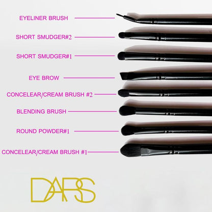 DARS Makeup Brush Set - 8pcs