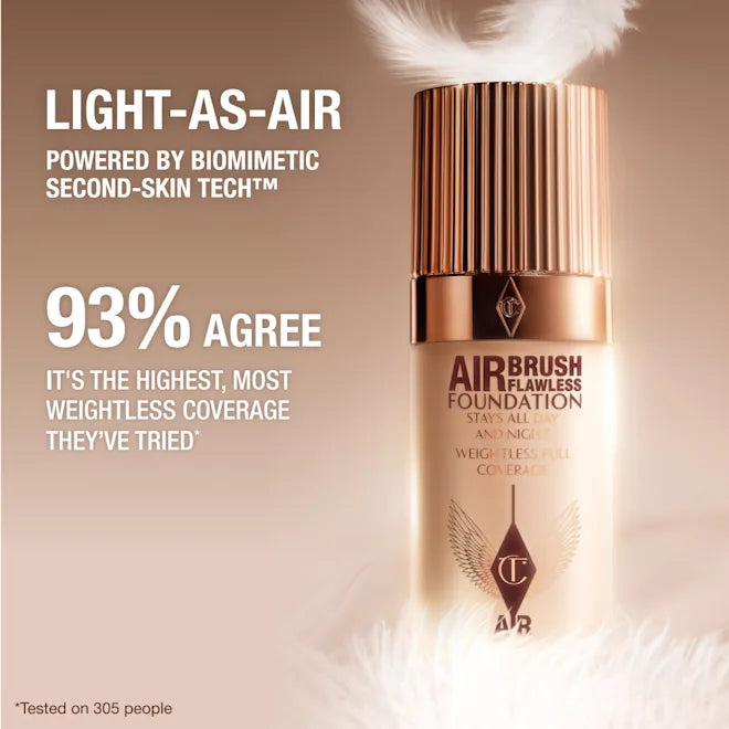 Charlotte Tilbury Airbrush Flawless Foundation + Tarte™ Shape tape radiant concealer