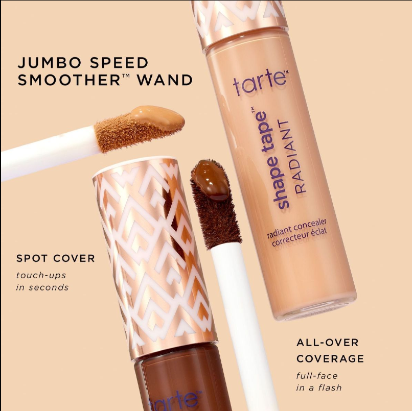 Charlotte Tilbury Airbrush Flawless Foundation + Tarte™ Shape tape radiant concealer